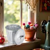 Zhuluck Silver Mini Galvanized Trash Can with Lid Mini Wastebasket