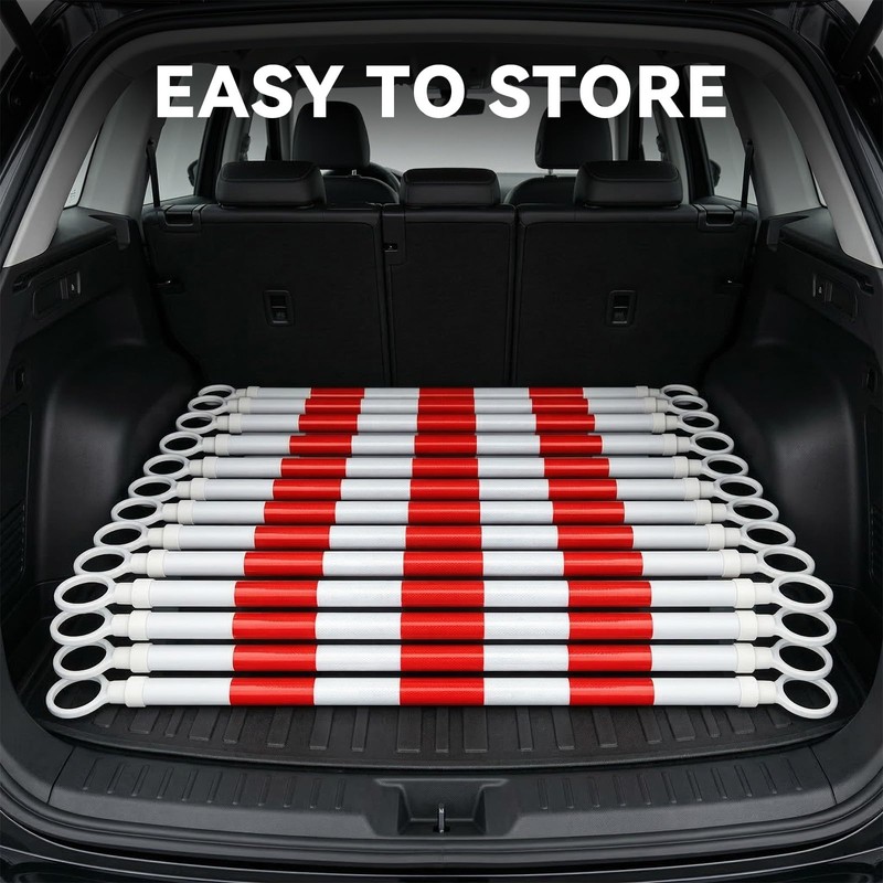 24 Pcs 3FT-6.56FT Retractable Cone Bar Extendable Safety Cone Bars(Cones