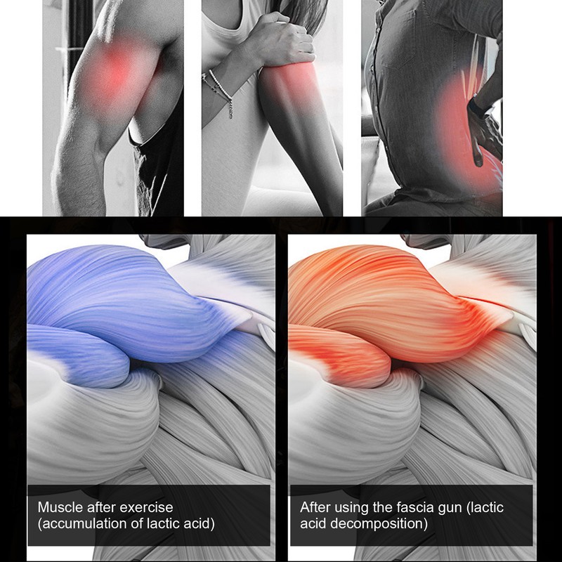 Fascia Massage Gun Electric Deep Tissue Muscle Relaxation Percussion Massager