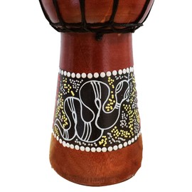 Djembe Drum Hand Painted Multicolored Dot Aborigine With Unique Random Patterns Bongo African Inspired Music Awesome Gifting Idea Unique Décor Option. Abstract Wild Animals (12 Inch, Snake)