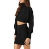 Forever 21 Sweater-Knit Turtleneck Top & Skirt Set Black Medium