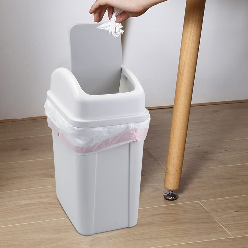 Eudokky 7 Liters Waste Bin, Swing Lid Trash Bin, Plastic