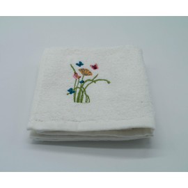 Lex's Linens Floral & Butterfly Embroidered Towels (Set of 2 Face Cloths)