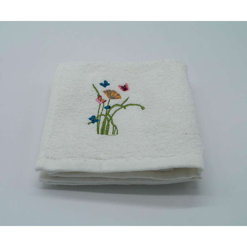 Lex's Linens Floral & Butterfly Embroidered Towels (Set of 2