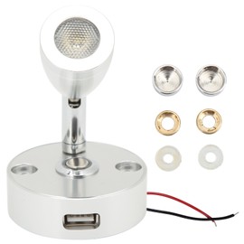 RV Reading Light 3500K 3‑Color Aluminium Alloy Adjustable Angle 12V‑24V Bedside Lamp for Boat Yacht