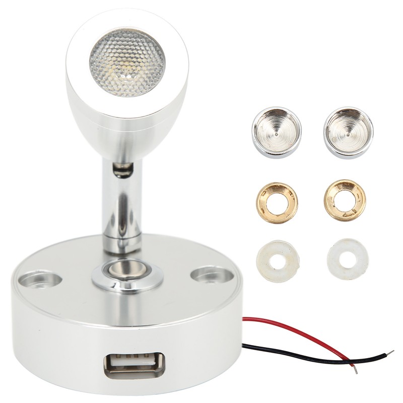 RV Reading Light 3500K 3‑Color Aluminium Alloy Adjustable Angle 12V‑24V