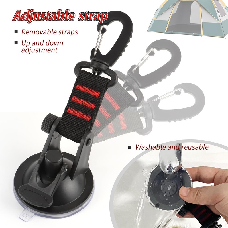 Suction Cup Hooks, Pack of 4 Suction Cups with Hooks,
