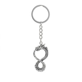 xuanhang Stainless Steel Cool Dragon Charm keychain for Women Men Guys,Dragon Accessories Gifts For Car Key Ring,Backpacks,Bag Tag, Silver, Normal