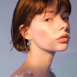 CRMAD Black Cat Earrings for Women Sterling Silver Crescent Moon/Moonstone/Crystal Jewelry (mountain)