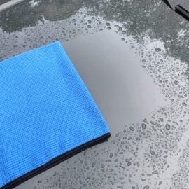POLYTE Elite Microfibre Drying Towel (40.6 x 61, 4 Pack, Waffle, Blue)