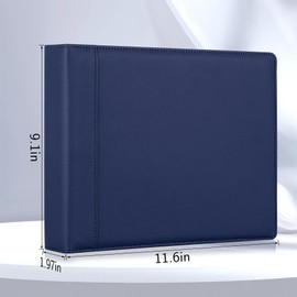 Antner 3 Ring Business Checkbook Binder for 3-On-A-Page End-Stub Deskbook Checks, 600 Checks Capacity, PU Leather Check Book Binder Cover with Zipper Pouch Fit 3 & 9 Holes Check Holder Organizer