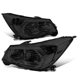 Auto Dynasty Factory Style Halogen Headlights Assembly Compatible with Subaru Forester SJ 2014-2016, Driver and Passenger Side, Smoked Lens Clear Corner