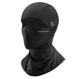 ROCKBROS Face Cover, Cooling Feel, Balaclava, UV Protection, Breathability, Sweat Absorbent, Quick Drying, Includes Glasses Hole, Balaclava, Bicycle, Running, Jogging, Sports, Climbing, Fishing, Summer