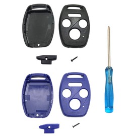 Keyless Entry Key Fob Case Cover Fits for Honda Accord Civic Hybrid EX 2003-2012 CR-V Pilot EX SE 2005-2006 Pilot 2009-2015 Element Key Fob Shell (Black+Blue)