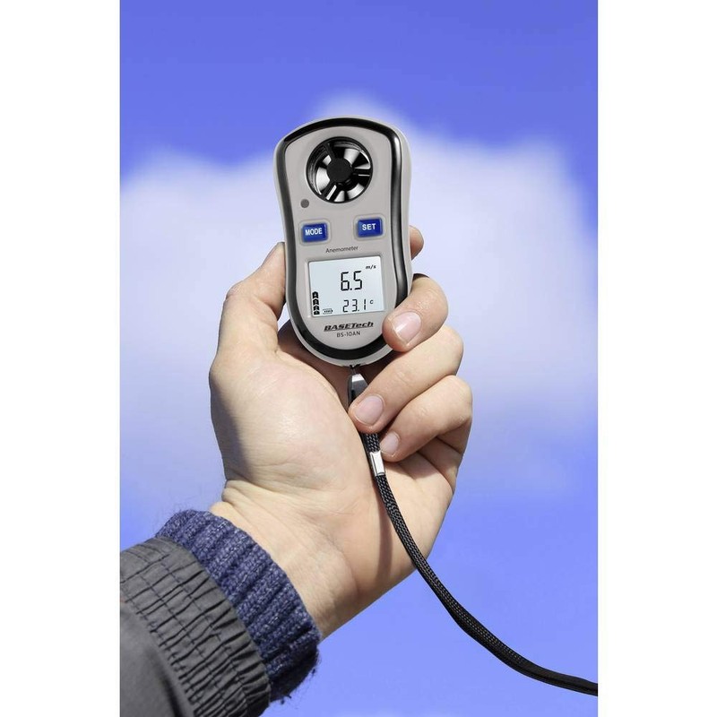 BASETECH BS-10AN Anemometer 0.1 up to 30 m/s with Temperaturmessfunktion