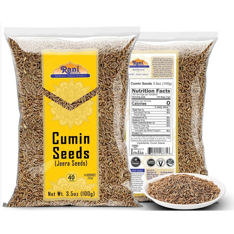 Rani Cumin Seeds Whole (Jeera) Spice 3.5oz (100g) ~ All