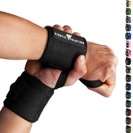KINETIC EVOLUTION [1 pair of sports wrist wraps for men and women, wrist wraps, wrist supports, protects the joint, bodybuilding, fitness (black)