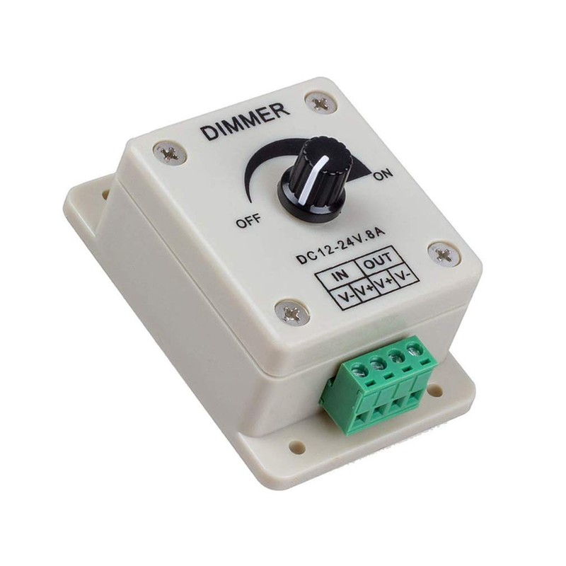 Hailege 3pcs LED Dimmer DC12-24V 8Amp 0%-100% PWM Dimmer Controller,