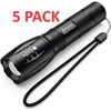 AMUOC (5 PACK) AMUOC HANDHELD FLASHLIGHTS LED TACTICAL S1000 ZOOMABLE
