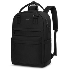 LOVEVOOK Backpack Womens, 17 Inch Laptop School Bag, Waterproof Work Travel Rucksack with USB Port, Anti Theft Ladies Computer Back Pack for Business Office College Uni, Black