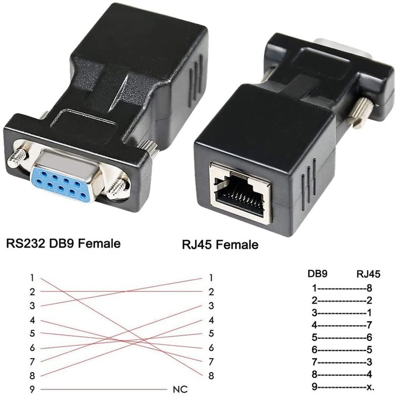 DTech DB9 to RJ45 Serial Adapter RS232 Female to RJ45