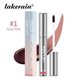 4Pcs Peel Off Lip Liner Stain Set Waterproof Nude Matte Lip Tint Non-Fading Peel Off Lip Color Effortless Precision Full Coverage 24H Color Hold:_01# ROSE PINK