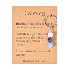 FZBYQWD Natural Healing Crystal Keychain, Energy-protecting Portable Accessory, a Keychain Gift Symbolizing a New Beginning and Hope. (Calming)