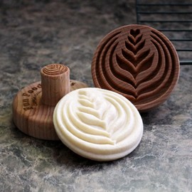 Fun Food Tools, Wood Cookie Stamp, 2.5 Inch (Latte Art CS-079)