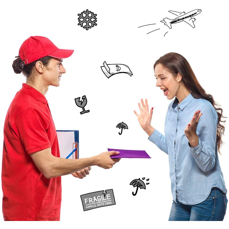 Switory 50pcs 10.2x17.7cm Poly Bubble Mailers 4x7 Inch Padded Envelopes