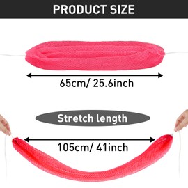 QOPAHI Knotted African Exfoliating Net Sponge with Dual Rope Handles, Stretchable Nylon Back & Body Shower Scrubber(Stretches to 105cm), Rich Foam & Quick‑Drying, Green + Pink (2 Pack)