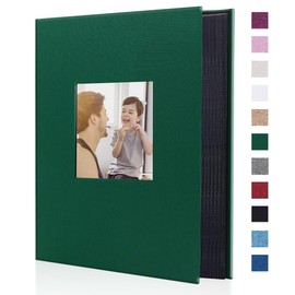 Miaikoe Photo Album 6x4 300 Pockets Slip in Large Capacity Album for Family Wedding Anniversary Linen Album Book Holds 300 Horizontal 10x15cm Photos(300 Pockets, Dark Green)