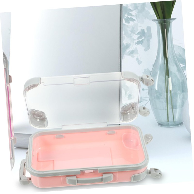 Beavorty 2 Stück Mini-Koffer für Wimpern mit Simulation, Trolley-Design, tragbar,
