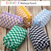 PAZIMIIK Checkered Makeup Bag for Purse Portable Zipper Make Up