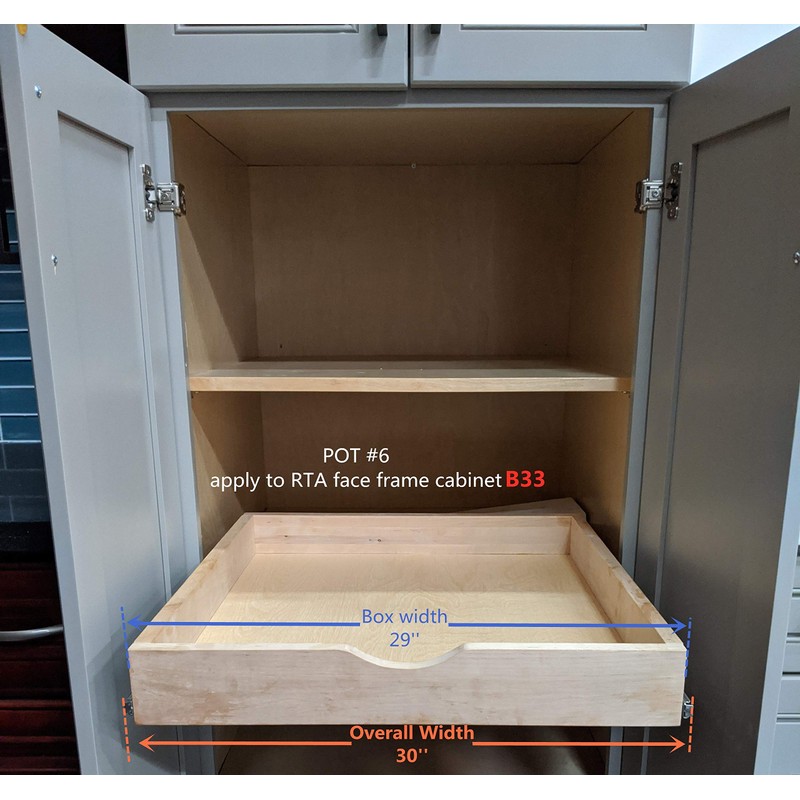 29” Wooden Pull-Out Drawer Tray – Fits 33” Kitchen Base