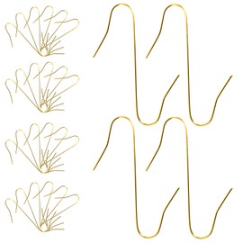 Gallop Chic 300 Ball Hangers S Hooks in Gold, S Hooks Small Quick Hanger for Christmas Tree Decorations, Double Hooks for Christmas Tree, Perfect for Christmas Bauble Decorative Pendants, Reusable