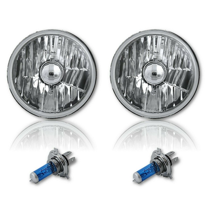 Octane Lighting 5 3/4 Inch Crystal Clear Halogen Headlight Metal