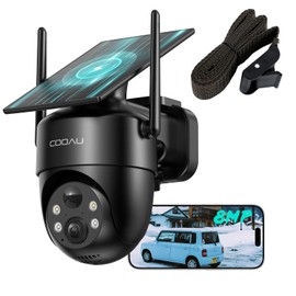 COOAU 8 Million Ultra High Resolution with True Solar Integrated COOAU Security Camera Outdoor Solar Completely Wireless Surveillance Camera No Power Supply Required No Wiring Required Long Distance