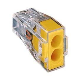 WAGO LIMIT 773-102 2 Way Transparent Solid and Stranded Push Wire Connector, Yellow