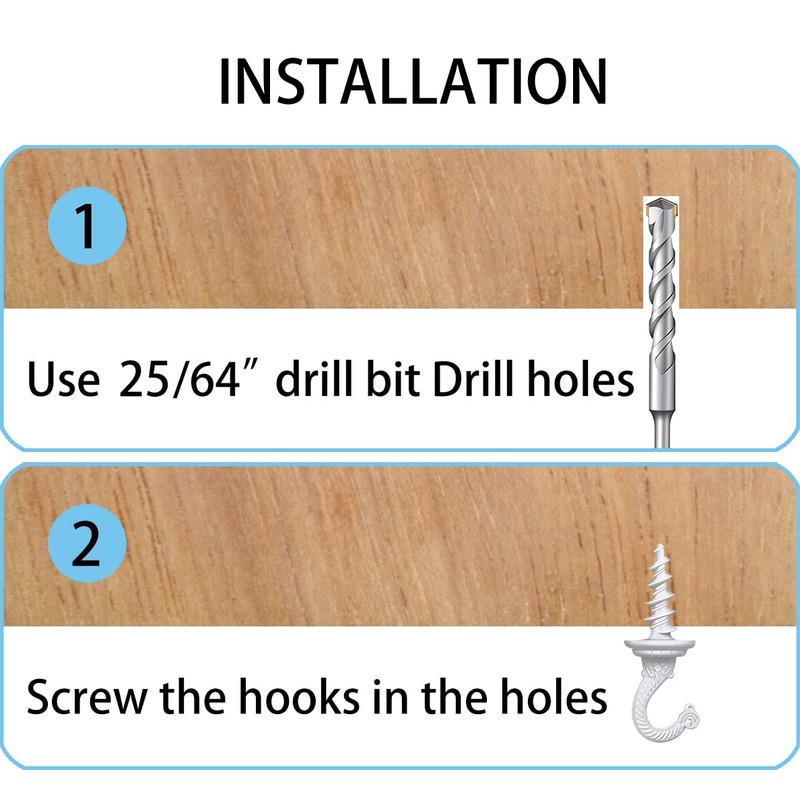 OBSTKUCHEN Swag Ceiling Hooks Wall Hook Heavy Duty Swag Driller