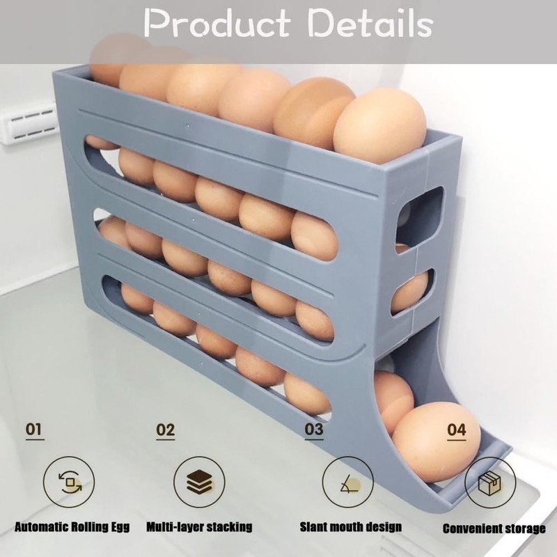 Egg Box Green Foldable Transparent Three-Layer Egg Storage Box Egg