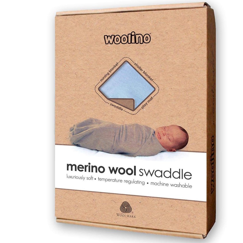 Woolino Baby Swaddle Blanket, 100% Merino Wool Receiving Blanket for