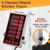 Relaxweex 1 Pack 6-Channel Digital Kitchen Timer, Commercial Cooking Timer