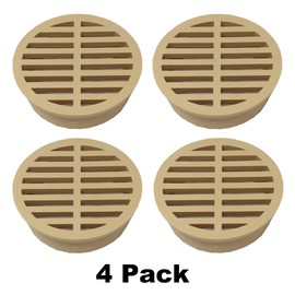 4" Outdoor Round Flat Drain Grate Cover (4, Tan)
