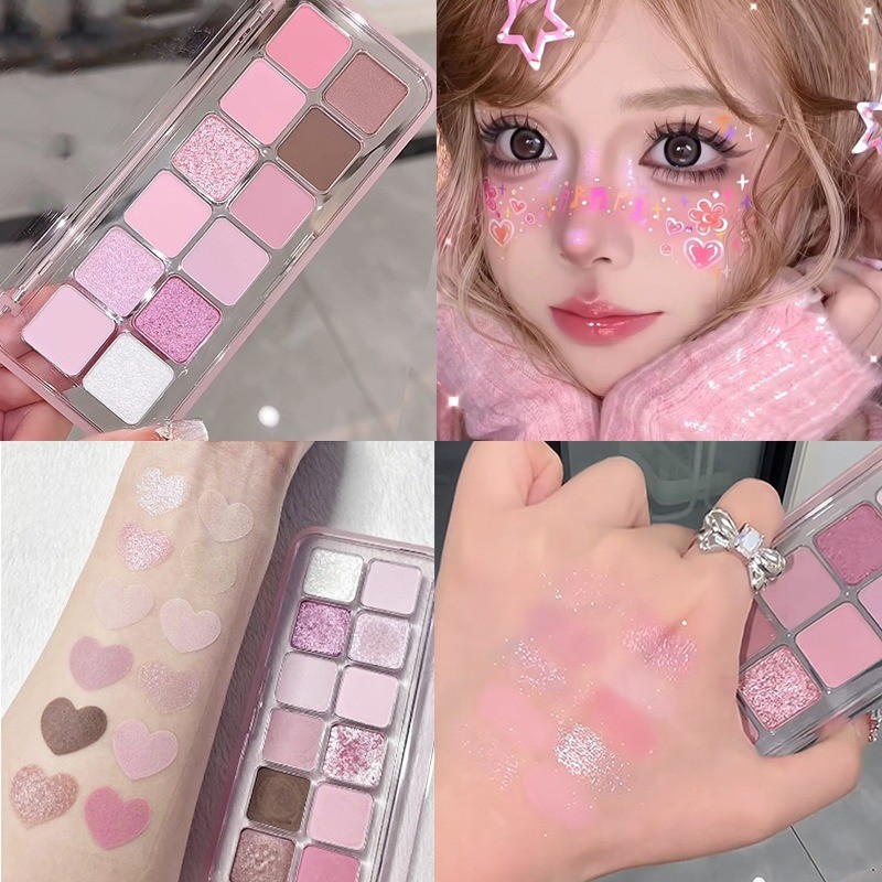 DEEPSUN 12색 블링&amp;매트 아이섀도우 팔레트+쉐딩+하이라이트, 09# 피치 애플, 1개 DEEPSUN