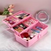 BTSKY 3-Layer 16-Inch Clear Plastic Dividing Storage Box Craft Organizer