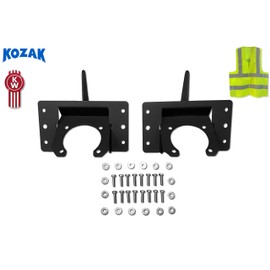 KOZAK Metal Mounting Brackets Set Fits Plastic Bumper for Kenworth T660 Plus Logo and Kozak Reflective Vest - High-Quality Parts for Enhanced Durability