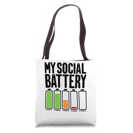 Battery Low Energy Anti Social for Introverts Tote Bag