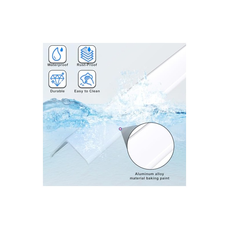 Protector de Esquina de Pared Blanco, 4 Piezas, Longitud 35.4