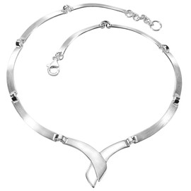 Vinani KCF-N Necklace 2020 Matte Crossed Curved Movable Shiny Sterling Silver 925 Necklace Chain Italy, Sterling Silver
