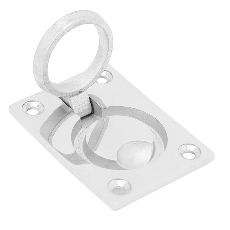 4 Pcs 63x44mm Square Flush Pull Ring Handles 316 Stainless